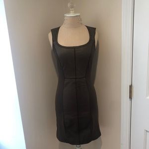 illia Sleeveless Mini Dress in Brown Leather